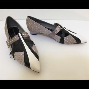 NWT ZARA Studded Mary Jane/T Strap Flats - 9/40